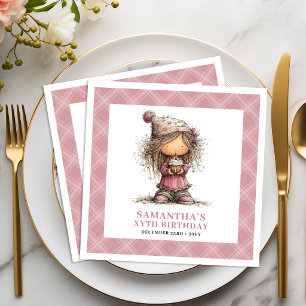 10e Verjaardagsfeestje Meisje Quirk Humor Roze Ser Servet