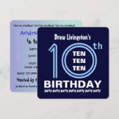 10e Verjaardagsfeestje Moderne tinten van blauw B4 Kaart (Voorkant / Achterkant)