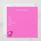 10e verjaardagsfeestje mooi roze heldere ballonnen kaart (Achterkant)