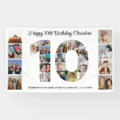 10e verjaardagsfeestje nummer 10 fotocollage spandoek (Horizontaal)