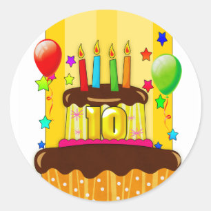 10e verjaardagsfeestje stickers - 10e verjaardagss