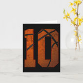 10e verjaardagsfeestje tien 10 jaar oud basketbal kaart (Gele Bloem)