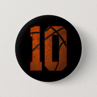 10e verjaardagsfeestje tien 10 jaar oud basketbal ronde button 5,7 cm