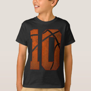 10e verjaardagsfeestje tien 10 jaar oud basketbal t-shirt
