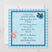 10e verjaardagsfeestje Uitnodiging bloemen, vlinde (Achterkant)