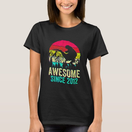 10e Verjaardagsjongen Geweldige sinds 2012 Dinosau T-shirt (Voorkant)