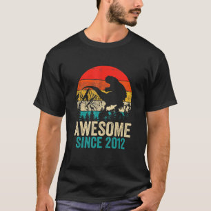 10e Verjaardagsjongen Geweldige sinds 2012 Dinosau T-shirt