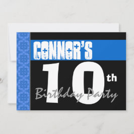 10e verjaardagspartij Moderne Helder Blauwe Sterre Kaart