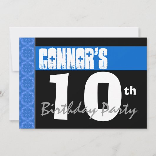 10e verjaardagspartij Moderne Helder Blauwe Sterre Kaart (Voorkant)