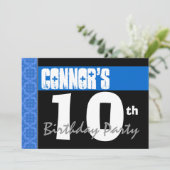 10e verjaardagspartij Moderne Helder Blauwe Sterre Kaart (Staand voorkant)