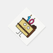 10e Verjaardagstaart met kaarsen Servetten (Hoek)