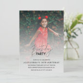 10e verjaardagsuitnodiging Verjaardagsfeest Foto G Kaart (Staand voorkant)