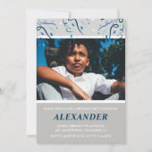 10e verjaardagsuitnodigingen Boy Confetti Photo Na Kaart (Voorkant)