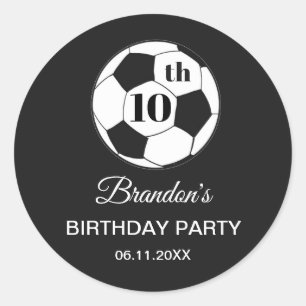 10e verluisfeest voetbal zwart jongens sport ronde sticker
