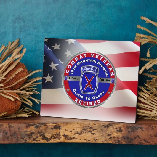 10e Veteraan in de divisie Gemoeide Berg Fotoplaat (Zijkant)