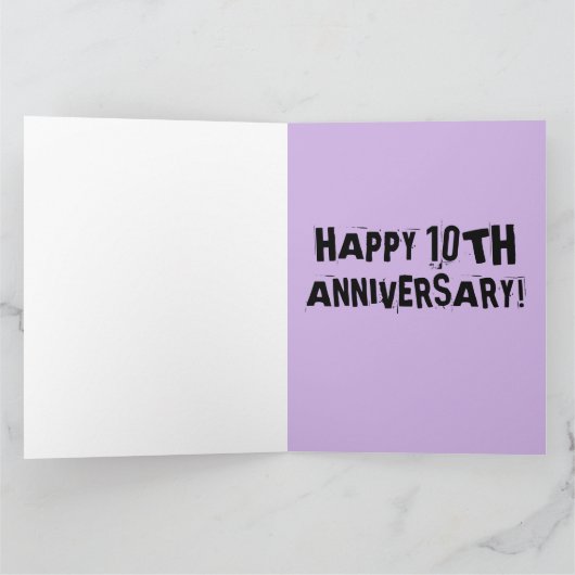 10E WEDDING JUBILEUM MET GROTE KAART (Binnen)