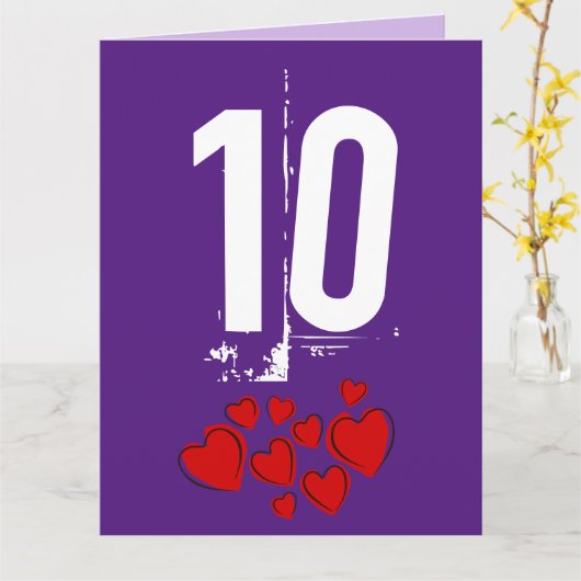 10E WEDDING JUBILEUM MET GROTE KAART (Gele Bloem)