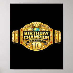 10e worstelaar verjaardag worstelen kampioen feest poster