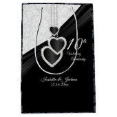 10e zwart-wit Jubileum - Middelgroot Medium Cadeauzakje (Voorkant)