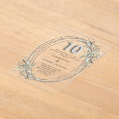 10h huwelijksverjaardag zilver groen helder acryl uitnodigingen (Laagn)