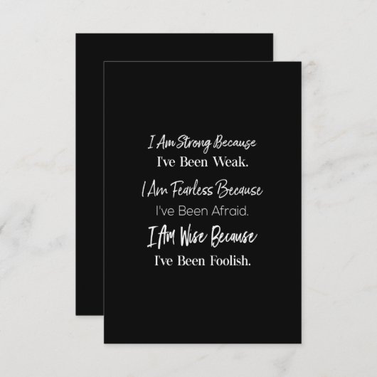 10i is sterk omdat ik zwak ben en onbevreesd ben bedankkaart (Voorkant / Achterkant)