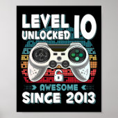 10jr bday zoon jongen grappige gamer 10e 10 jaar o poster (Voorkant)