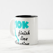 10K Aqua Finish Line Tweekleurige Koffiemok (Voorkant links)