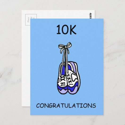 10K Gefeliciteerd met de mannelijke loper Briefkaart (Voorkant / Achterkant)