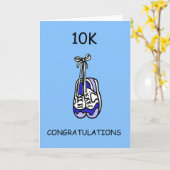 10K gefeliciteerd voor mannelijke Runner. Kaart (Gele Bloem)