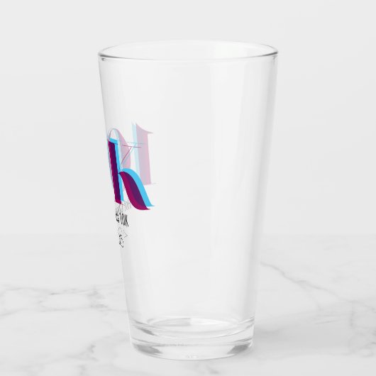 10k Race Celebration Bold Blauw Paarse Graphic Glas (Links)