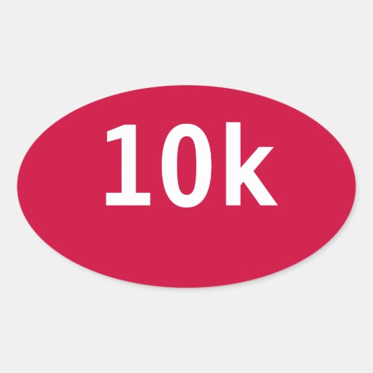 10k Race of Walk Ovale Sticker (Rood) (Voorkant)