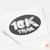 10K Trail Running Ovaal Decal Wit Op Zwart Ovale Sticker (Envelop)
