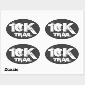 10K Trail Running Ovaal Decal Wit Op Zwart Ovale Sticker (Vel)