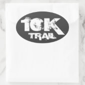 10K Trail Running Ovaal Decal Wit Op Zwart Ovale Sticker (Tas)
