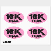 10K Trail Running Oval Decal Zwart op Roze Ovale Sticker (Vel)