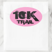 10K Trail Running Oval Decal Zwart op Roze Ovale Sticker (Tas)