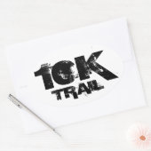 10K Trail Running Oval Decal Zwart op Wit Ovale Sticker (Envelop)