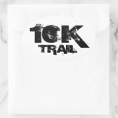 10K Trail Running Oval Decal Zwart op Wit Ovale Sticker (Tas)