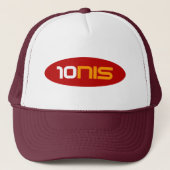 10NIS Red Tennis Sports Logo Trucker Hat Pet (Voorkant)