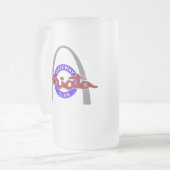 10oz of 16oz Frosted Glass Dubbele Logo Mok (Voorkant links)