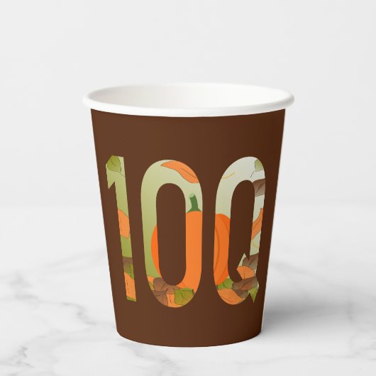 10Q = Hartelijk dank honderdvoudig Papieren Bekers (Achterkant)