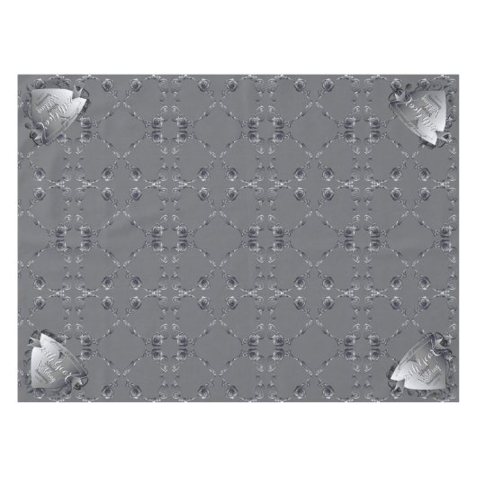 10th,11,20,25,70 Heart Roos Wedding Jubileum    Tafelkleed (Voorkant (Horizontaal))