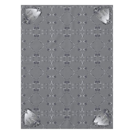 10th,11,20,25,70 Heart Roos Wedding Jubileum    Tafelkleed (Voorkant)