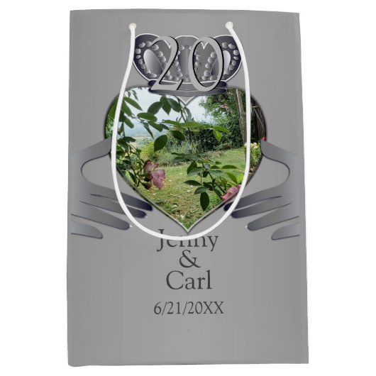 10th,11th,20th,25,Foto Jubileum Claddaugh Med Medium Cadeauzakje (Voorkant)