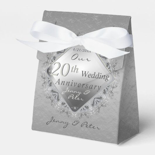 10th.11th.20th, 25th, 70th Grey Favor Box Bedankdoosjes (Voorkant Zijde)