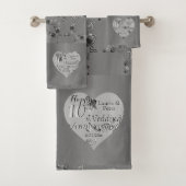 10th,11th,20th,25th,70th Wedding AnniversaryTowel Bad Handdoek (Insitu)