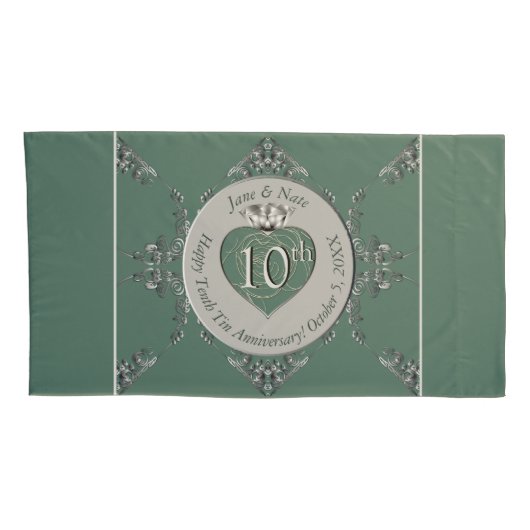 10th,11th,20th,25th Bruiloft Jubileum Kussensloop (Achterkant-Rechts)