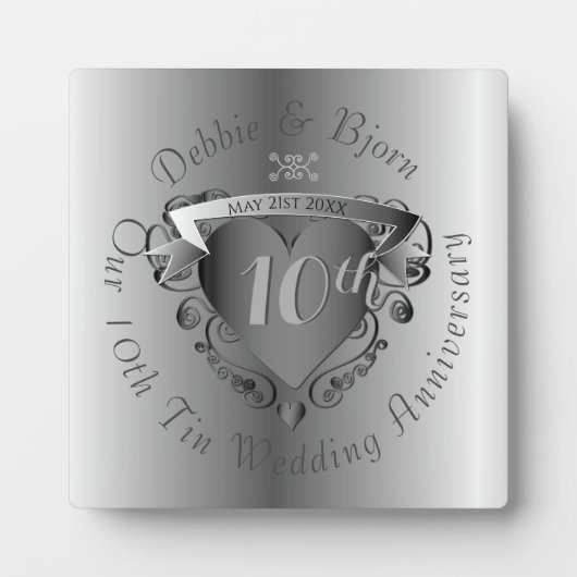 10th,11th,20th,25th Wedding Jubileum Heart Fotoplaat (Voorkant)