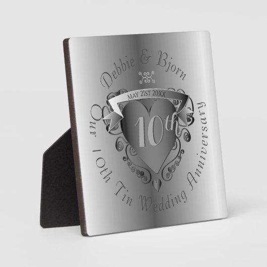 10th,11th,20th,25th Wedding Jubileum Heart Fotoplaat (Voorkant)
