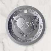 10th,20th,25th,70th Wedding Jubileum Hart Bedankjes Labels (Achterkant)